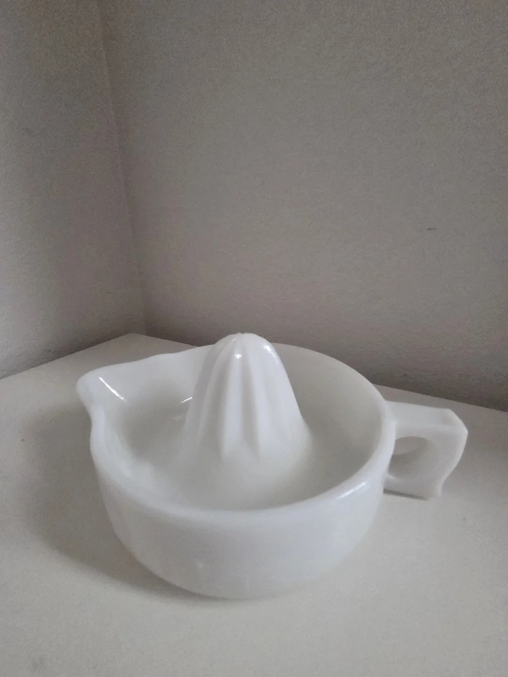 Vintage Sunkist White Glass Citrus Juicer